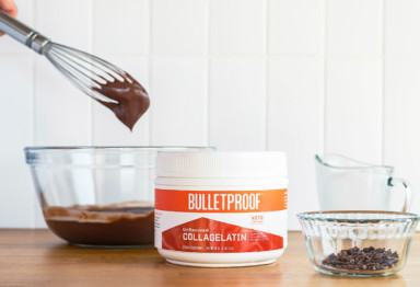 Bulletproof Collagelatin next to bowl of pudding