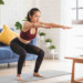 Woman working out from home