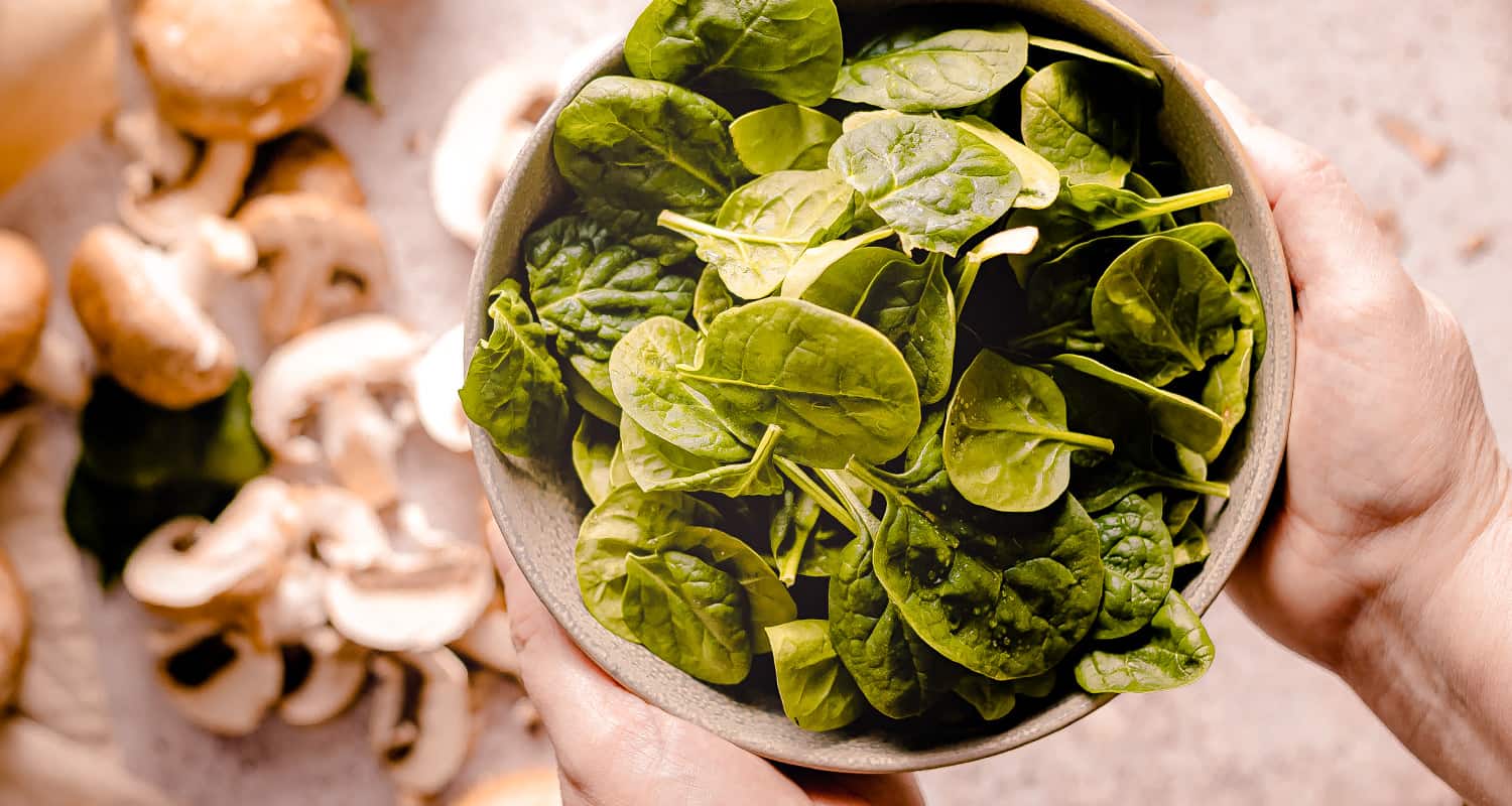 raw baby spinach