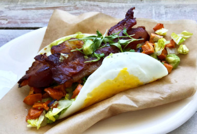 Keto breakfast egg taco