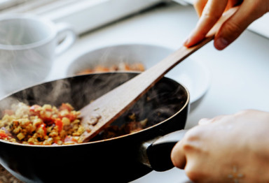 Person cooking meal