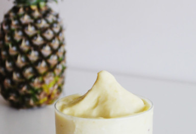 Paleo pineapple whip next to pineapple