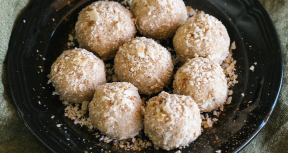 Pumpkin Spice Bliss Balls on plate