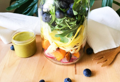 Rainbow mason jar salad