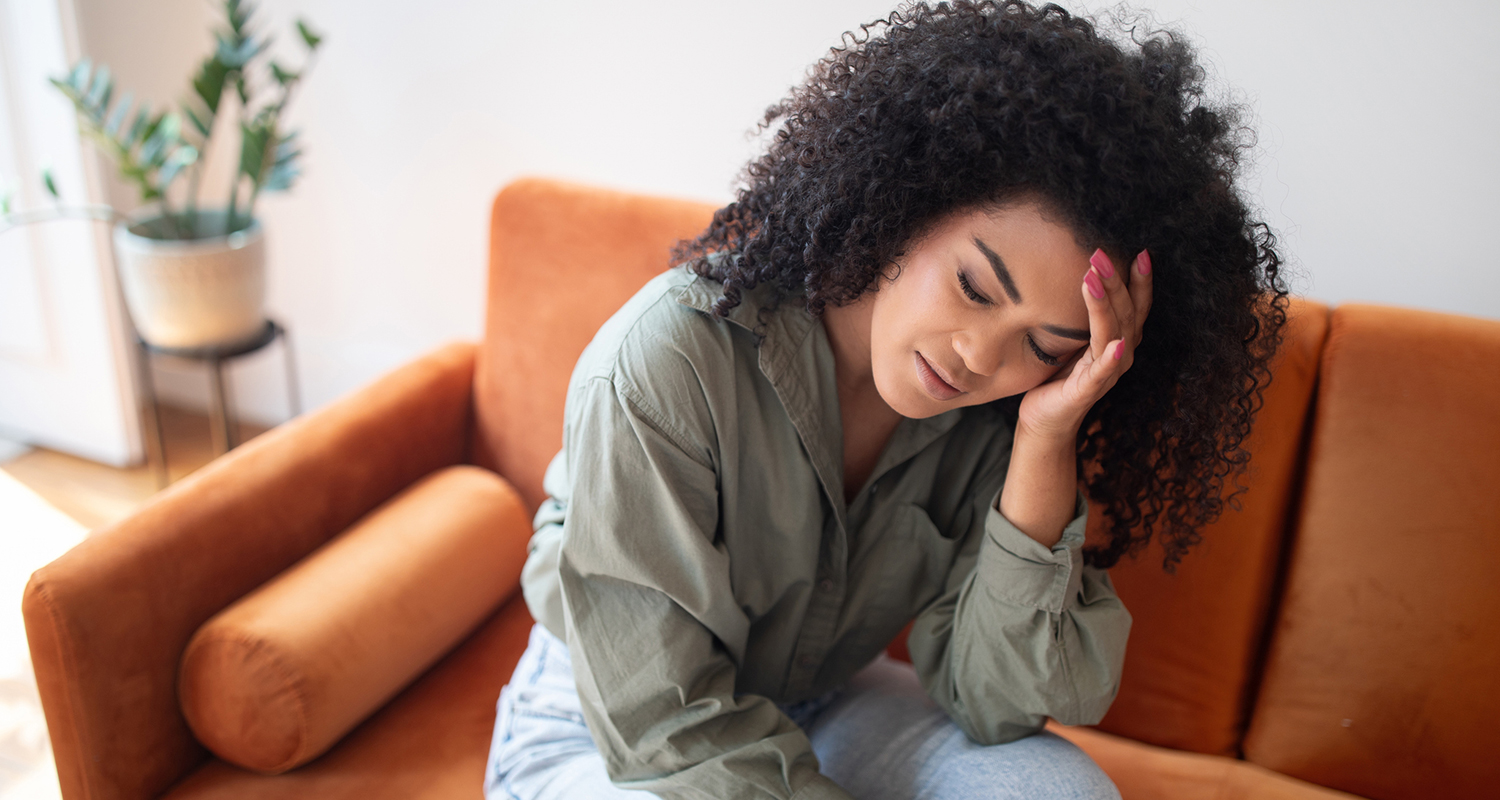 woman having a headache