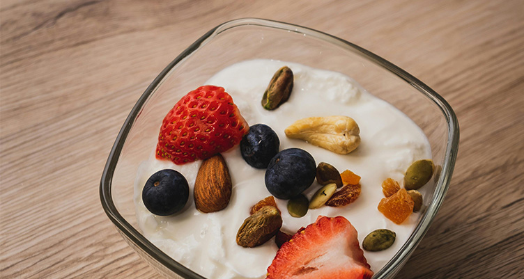 bowl of yogurt with fruit